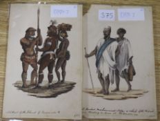 Two drawings of natives of Fernando Po, initialled GKW