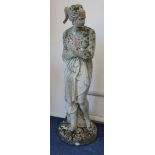 A composition stone figure of Pandora Width of base 35cm