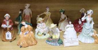 Eleven Royal Doulton figures tallest 22.5cm