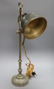 An Edwardian desk lamp height 56cm