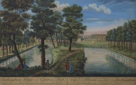 Stevens after Canaletto, 'A View of the Canal in St James's Park…', hand-coloured engraving and