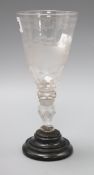 An Austrian engraved glass, with stand height 21.5cm