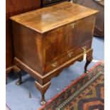 A walnut mule chest on stand W.73cm