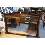 A large mahogany framed mirror W.163cm