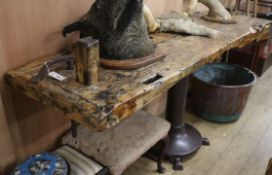 A cobbler's work bench W.221cm