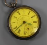 A late Victorian engine turned silver pocket watch.