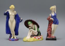 Three Royal Doulton Limited edition figures: 'The Bather' HN4244, 'Sunshine Girl' HN425 'The