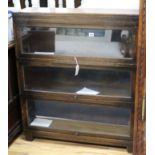 A three section Globe Wernicke bookcase W.85cm