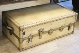 A pigskin suitcase