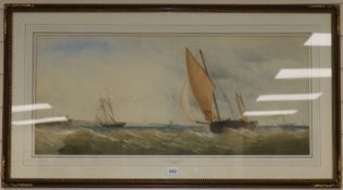 Charles Taylor Junior (fl. 1841-1883), 'Shipping off Yarmouth', signed, watercolour and