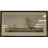 Charles Taylor Junior (fl. 1841-1883), 'Shipping off Yarmouth', signed, watercolour and