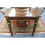 A Napoleon III walnut and bronze mounted console table W.112cm