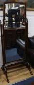 A mahogany dressing mirror W.65cm