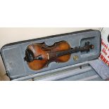 A late 19th century east European cased violin