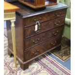 A 19th century Georgian style mahogany chest, fitted four long drawers on bracket feet, W 75cm