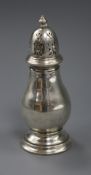 A George V silver sugar sifter, 3.5 oz, 16.2cm.