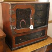 A Japanese wood and lacquer table cabinet 59cm