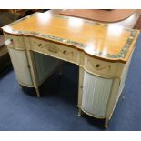 A painted satinwood dressing table W.112cm