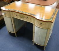 A painted satinwood dressing table W.112cm