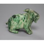 A Chinese jadeite figure of a goat width 10cm