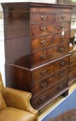 A George III mahogany chest on chest W.125cm