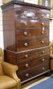 A George III mahogany chest on chest W.117cm