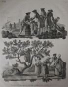 Two scrap albums of various etchings and engravings, 17th to 19th century one containing various