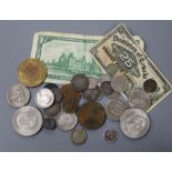 A quantity of coinage and notes