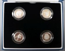 Royal Mint silver proof coins - two UK pattern collections 2004 & 2005, six one pound coins; 1985,