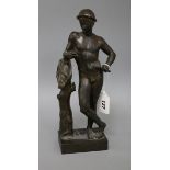 A cast bronze statue of Mercury height 33cm