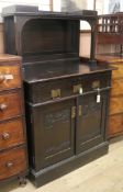 A German Jugendstil ebonised oak dresser W.100cm