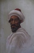 R. Trinidat, oil on panel, study of a Moroccan man, signed, 28 x 16cm, unframed