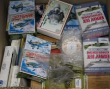 A collection of small boxed model aircraft kits, scale 1:72 and 1:144, including Airfix (5),