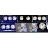 Royal Mint silver proof Royal family commemorative coins - 2007 Alderney Princess Diana £10, three