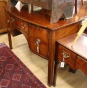 A 1920's mahogany bowfronted sideboard W.122cm