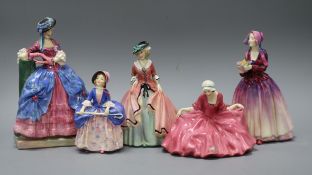 A group of five Royal Doulton figures tallest 20cm