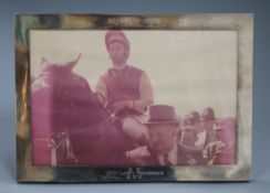 Horse Racing Interest: an Asprey & Co Ltd rectangular silver photograph frame with presentation
