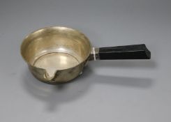 A 1930's Danish white metal brandy pan, 20.5cm.