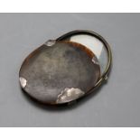 A tortoiseshell and white metal mounted magnifying glass, 95mm.