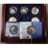 Royal Mint silver proof coins to include - two Guernsey gold £5, six Channel Islands £5, five