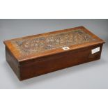 A chip carved box of Jewish interest length 48cm