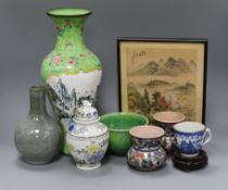 A quantity of Chinese and other ceramics etc