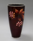 A rare Ando Ju Bel cloisonne gold wire vase on silver height 24.5cm