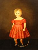English School c.1820oil on canvasPortrait of a young girl with hoop23 x 19in.