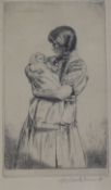 Sir Gerald Brockhurst, etching, 'The Two Melisandes', signed in pencil, 15 x 9cm