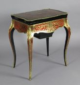 A 19th century French red boulle work and ebonised poudreuse, with rosewood lined mirrored