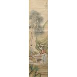 Two Chinese scroll paintings after Gai Qi, late Qing dynasty