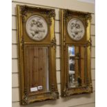 A pair of gilt mirrors with resin plaques W.31cm