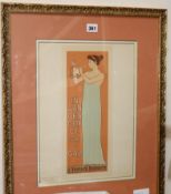 A Lorilleux colour print for 'Incandescence Par Le Gaz', after Maurice Realier Dumas 38 x 28cm