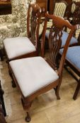 A pair of George III mahogany dining chairs